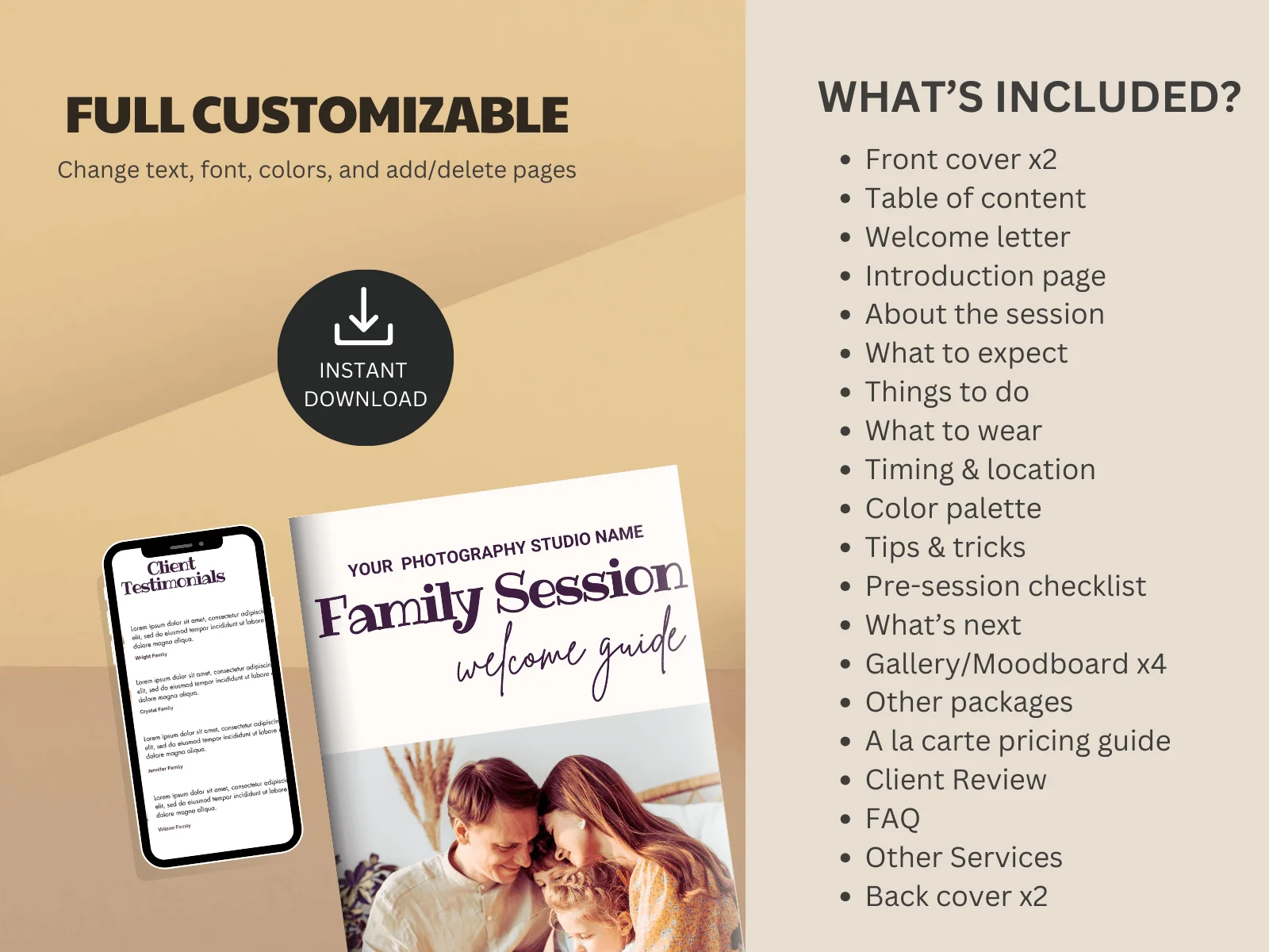 Photography Welcome Guide | Family Photography Style Guide | Photographer Pricing Template | Client guide for photographers | Family Session 4 Family-Session-Guide-4